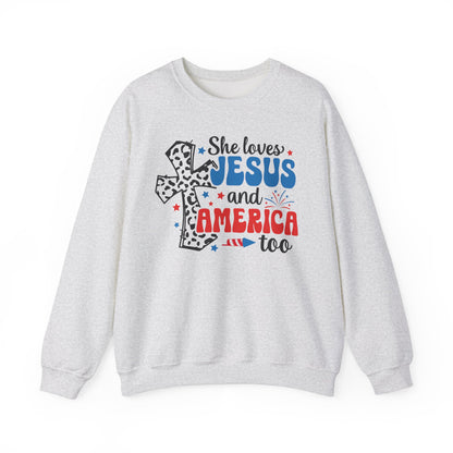 She Loves Jesus and America Too Sweatshirt