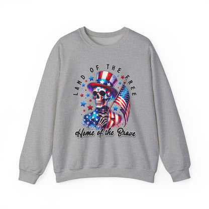Land of the Free Home of the Brave Skeleton Sweatshirt
