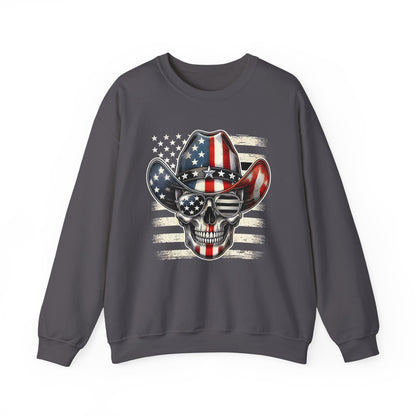 Cowboy Skeleton with Hat and Flag Sweatshirt