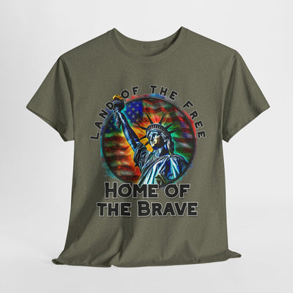 Land of the Free Home of the Brave Statue of Liberty T-Shirt