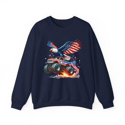 Eagle on a Monster Truck Sweatshirt