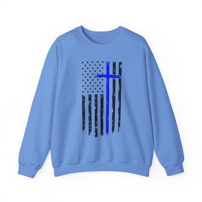 Thin Blue Line Cross - Law Enforcement Sweatshirt