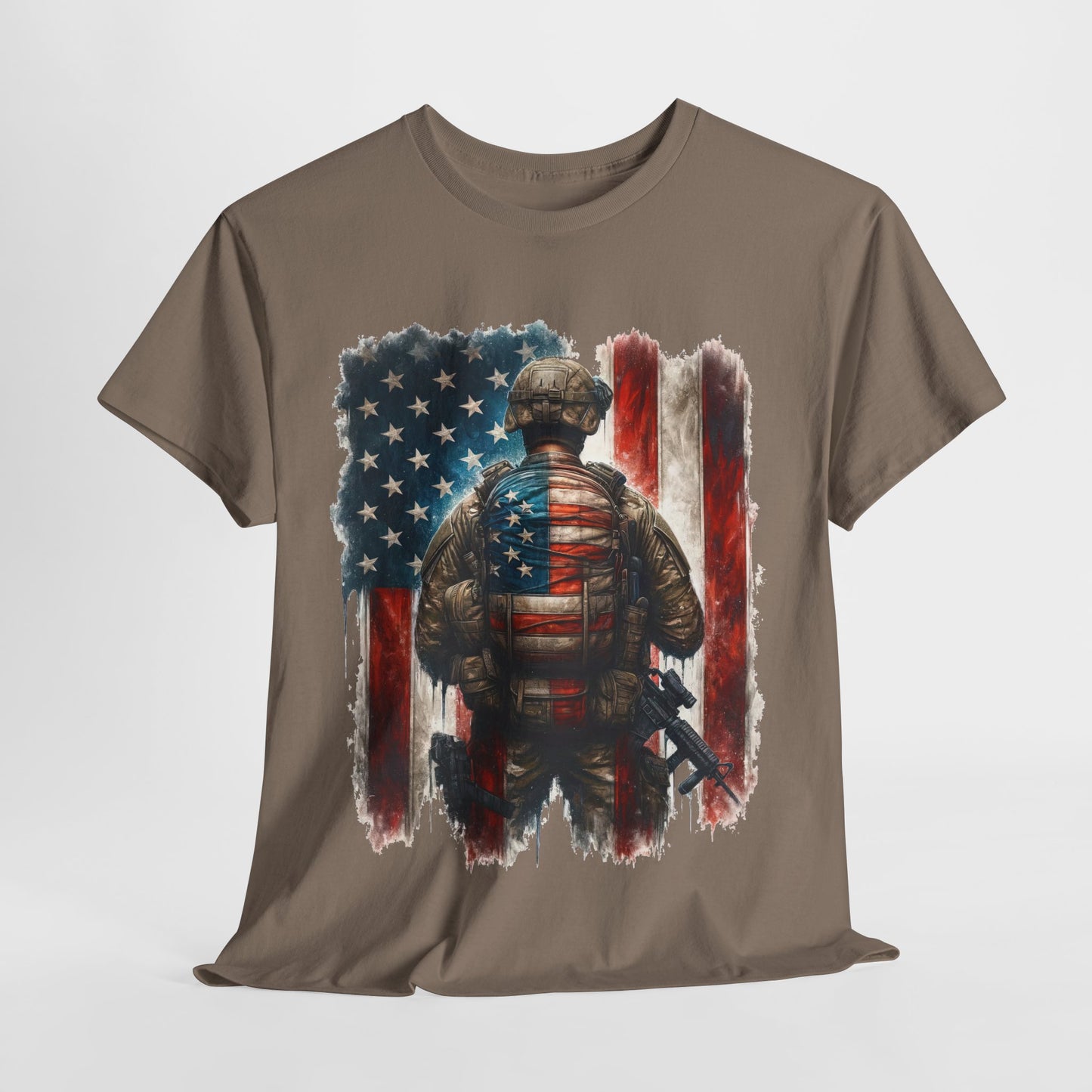 American Hero - Soldier with Flag T-Shirt