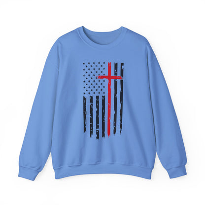 Thin Red Line Cross - Fire Fighters Sweatshirt