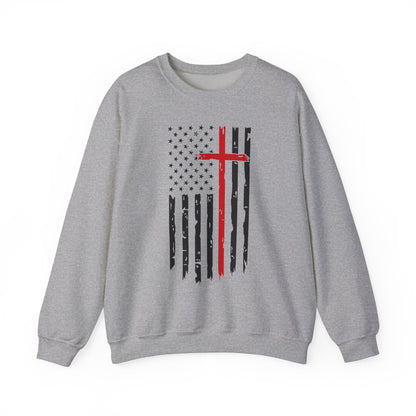 Thin Red Line Cross - Fire Fighters Sweatshirt