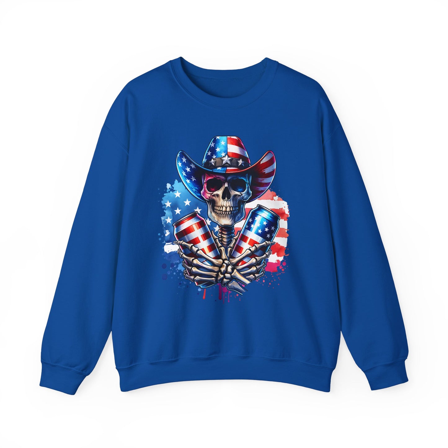 4th of July - Skeleton with Beers Sweatshirt
