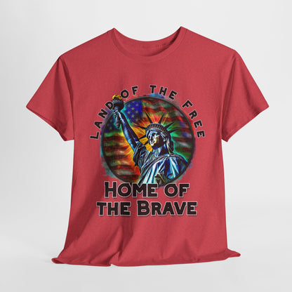Land of the Free Home of the Brave Statue of Liberty T-Shirt