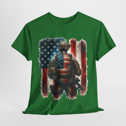 American Hero - Soldier with Flag T-Shirt