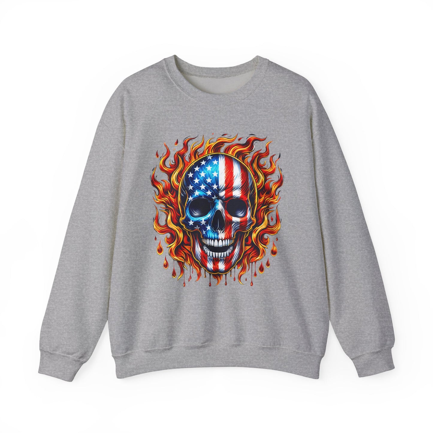 Flaming Flag Skull Sweatshirt