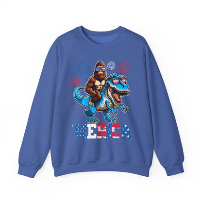 'Merica! Bigfoot on Dinosaur Sweatshirt