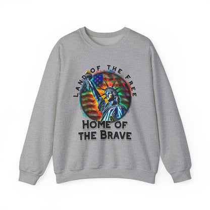 Land of the Free Home of the Brave Statue of Liberty Sweatshirt