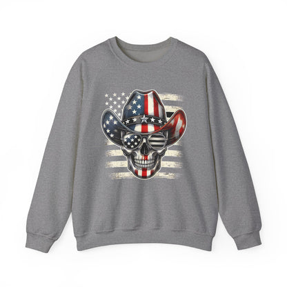 Cowboy Skeleton with Hat and Flag Sweatshirt