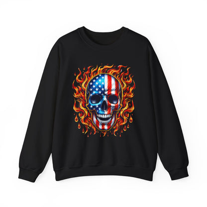 Flaming Flag Skull Sweatshirt