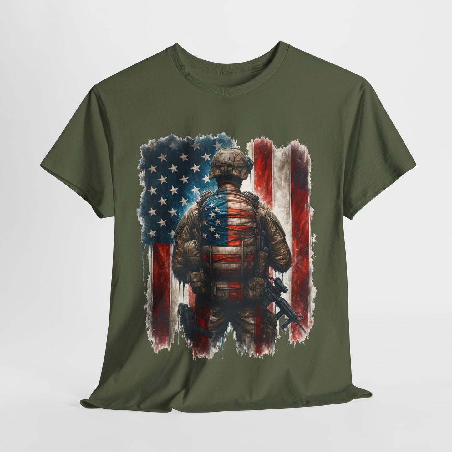 American Hero - Soldier with Flag T-Shirt