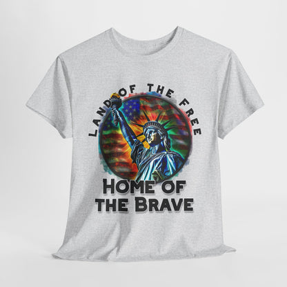 Land of the Free Home of the Brave Statue of Liberty T-Shirt