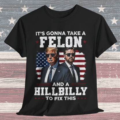 Donald Trump and JD Vance - A Felon and a Hillbilly T-Shirt